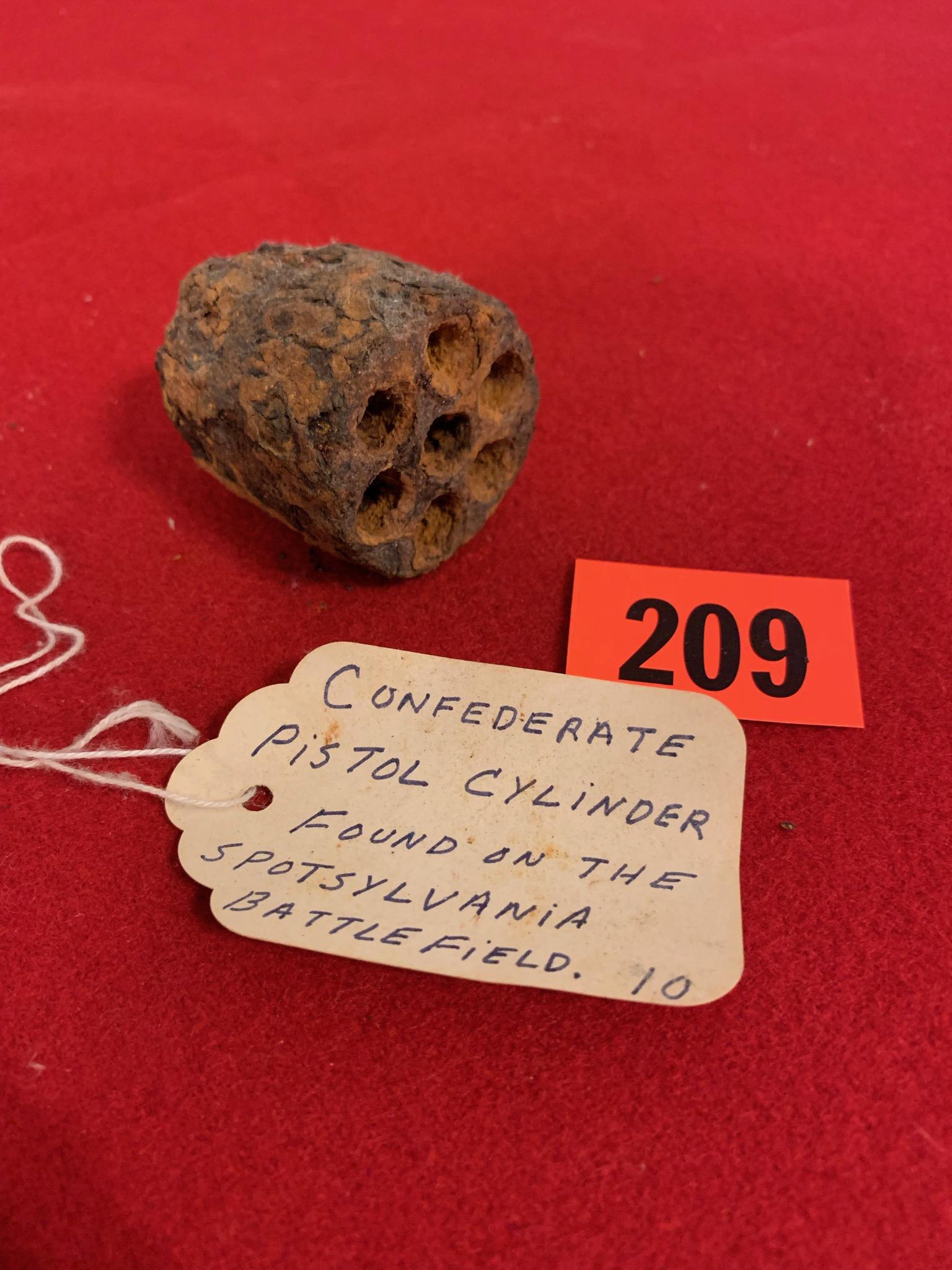 Civil War Era Relic: Confederate Pistol Cylinder found on the Spotsylvania Battlefield Va.