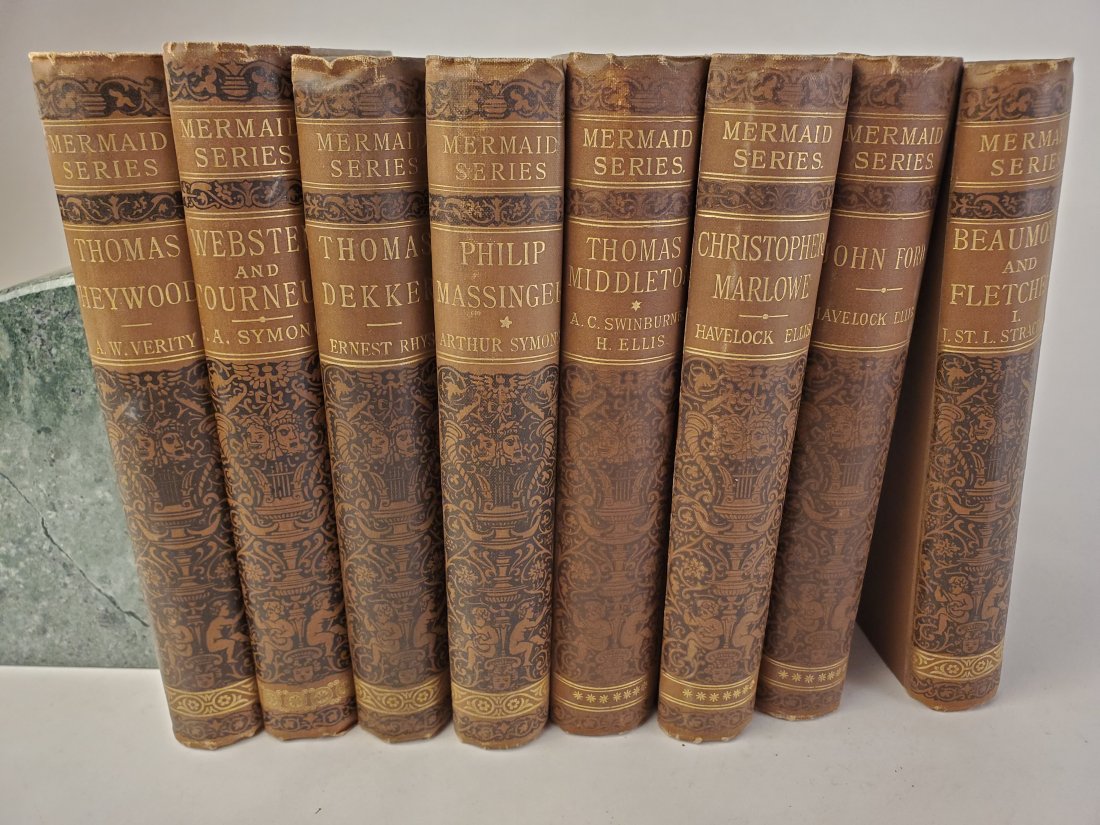 1893 Best Plays of the Old Dramatists Mermaid Series: 1893 Eight volumes of The Best Plays of the Old Dramatists Mermaid Series. Unexpurgated edition. Approximately 7 1/4" by 5 1/2"
