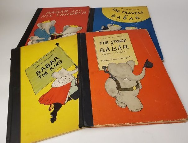 1930s Babar collection of 4 volumes by Jean de Brunhoff (1 of 9)