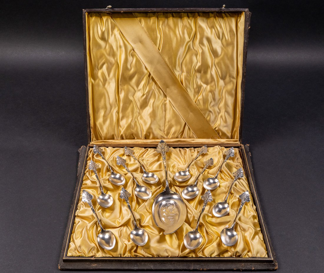 WOOD & HUGHES STERLING ICE CREAM SERVING SET (1 of 6)