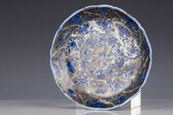 Rare Silver Ground Blue White Floral Form Dish,