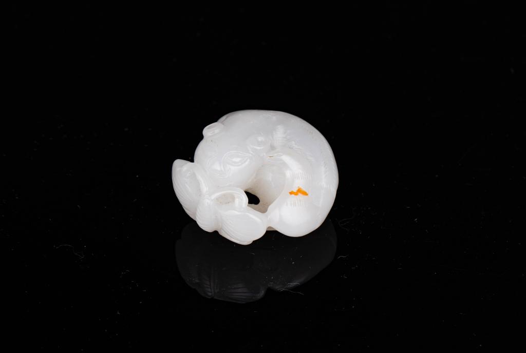 White Jade Tiger and Butterfly Group (1 of 3)