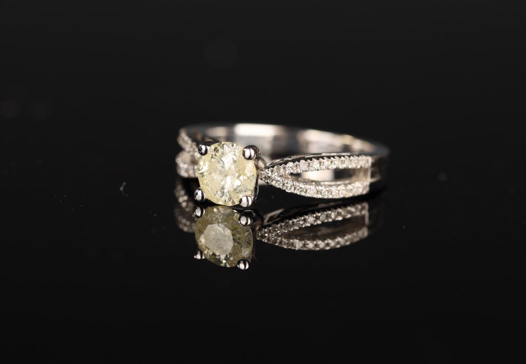 Stamped 14K White Gold Diamond Ring (1ct) (1 of 4)