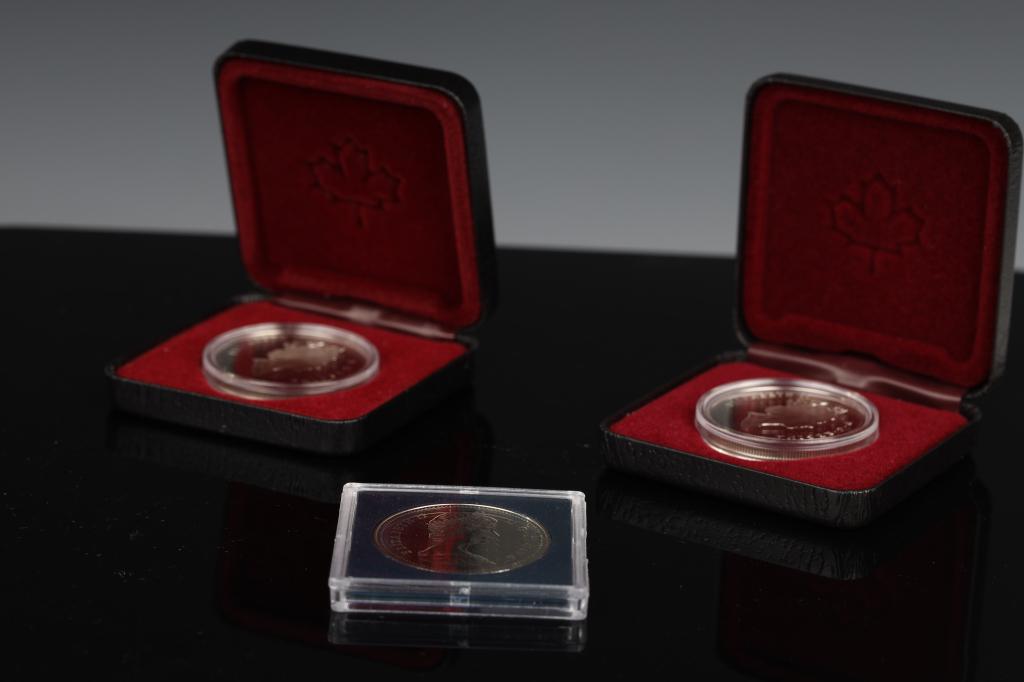 1986, 1992, 1994 Silver Coins from Royal Canadian Mint (3 boxes) (1 of 6)