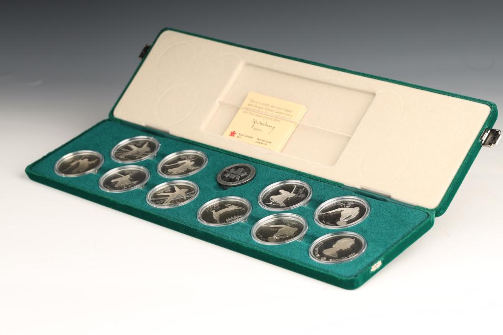 Canada 1988 Calgary Winter Olympic 10 Silver Coin Set with Box & COA (1 of 6)