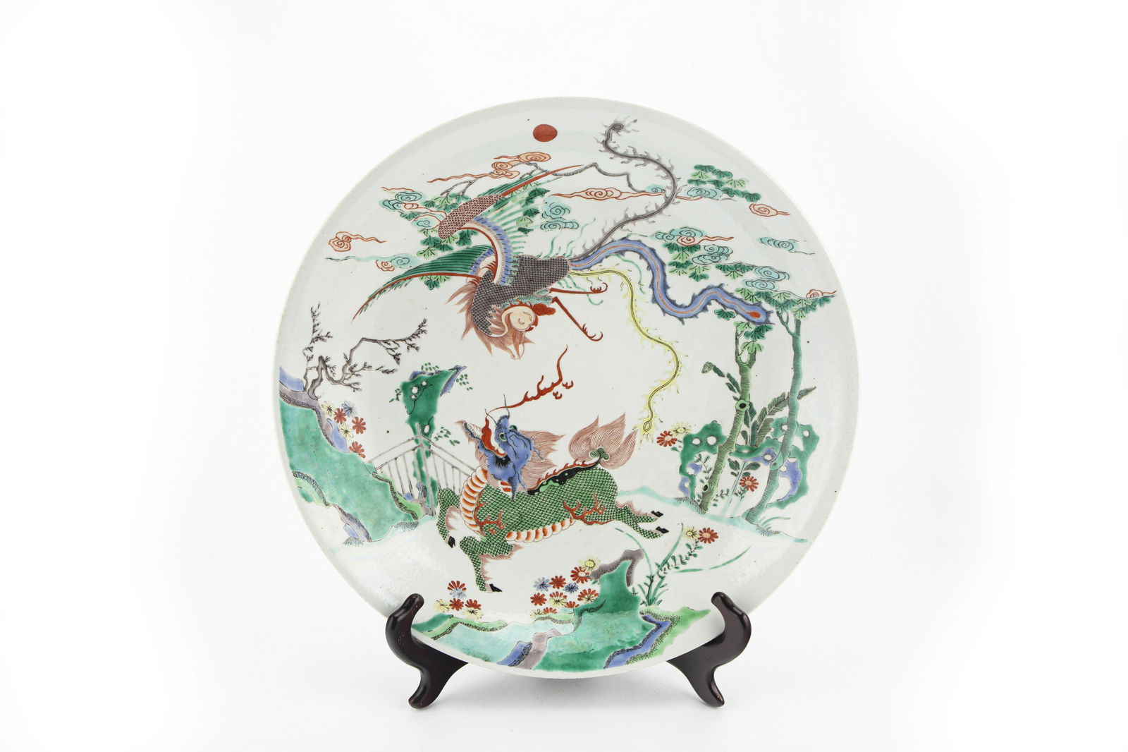 Famille Verte Dragon and Phoenix Dish, Kangxi Mark, Qing Dynasty (1 of 20)