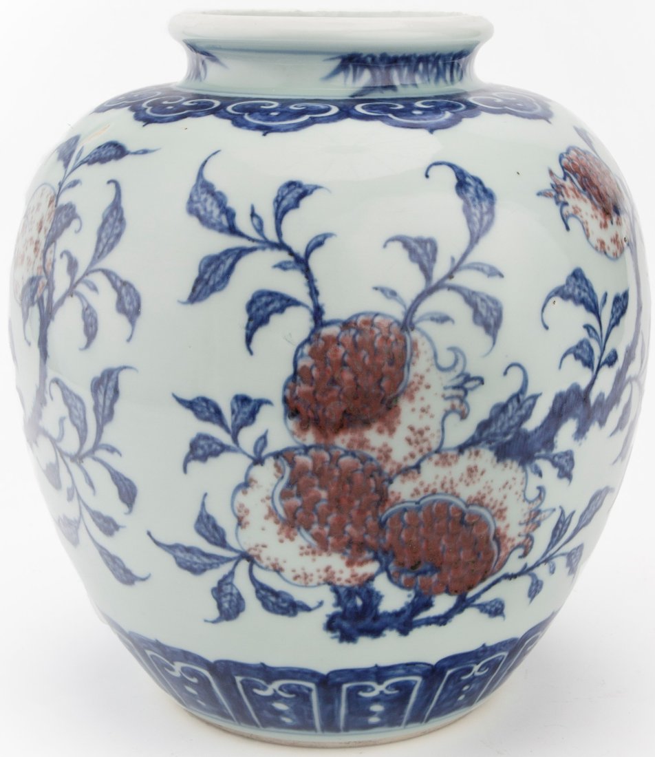 Copper Red Decorated Blue and White Pomegranate Jar, 18th Century (1 of 9)
