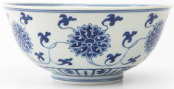 Blue White Lotus Bowl, Daoguang Mark and Period, Qing Dynasty