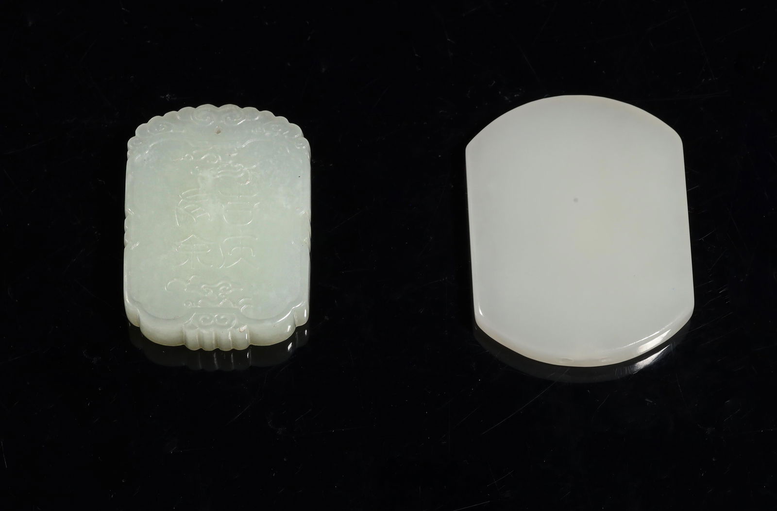 2 Jade Carved Plaques (1 of 6)