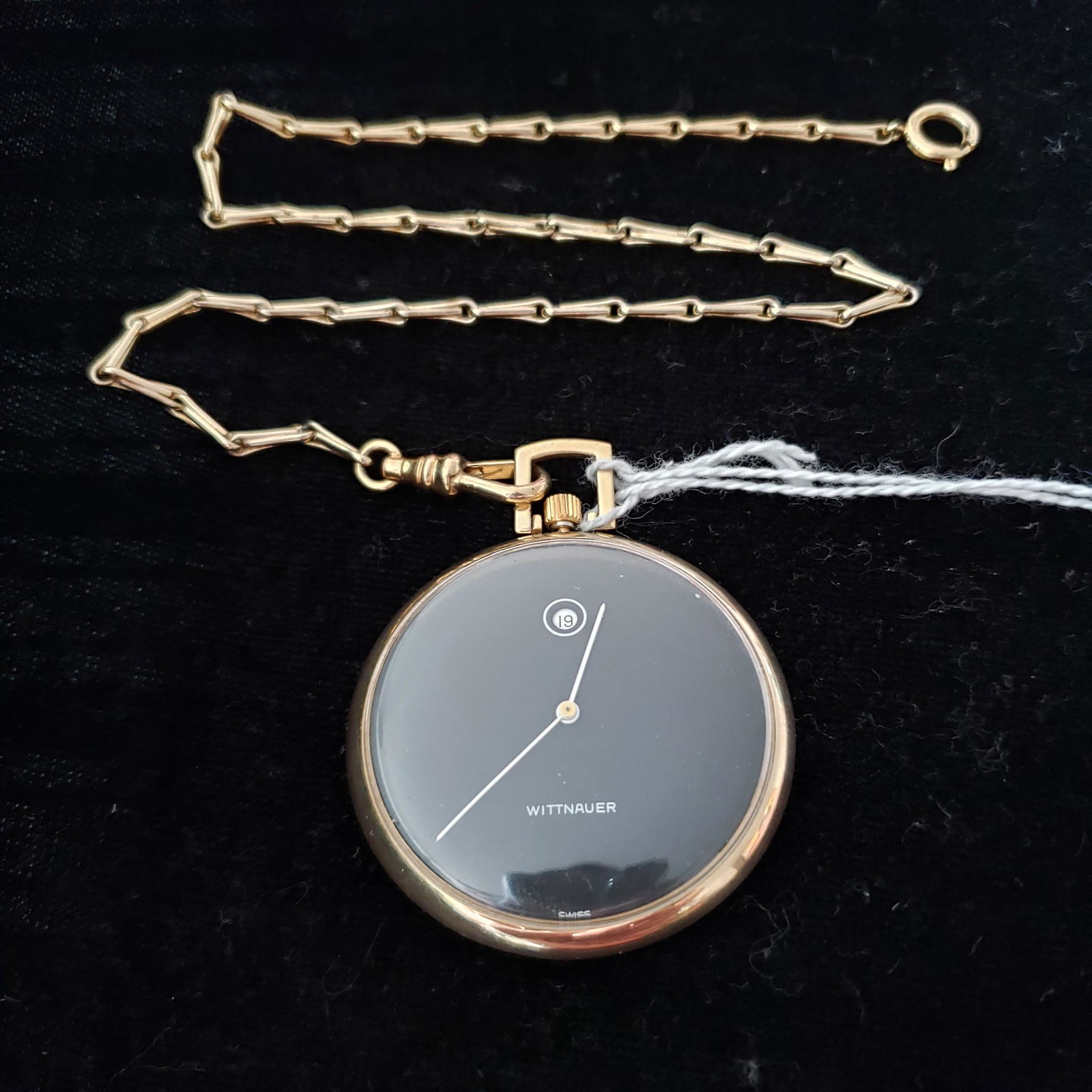 Vintage swiss made 17J Wittnauer watch co pocket watch with chain (1 of 4)