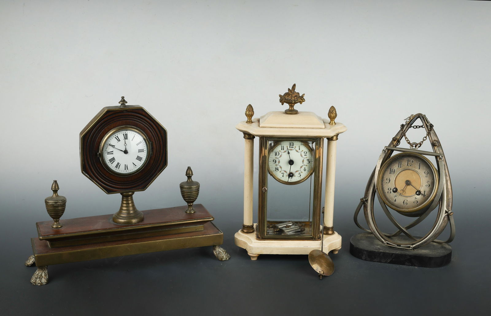 (3) Mantle Clocks, Empire, Regency Mid-century Styles (1 of 13)