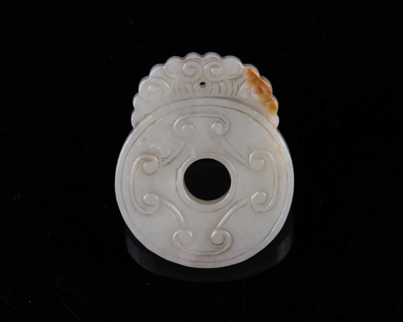 Celadon Jade Carved Ring Plaque (1 of 5)