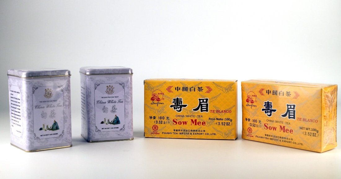 Export White Peony from the 90s (White Box) (x2); Export Shoumei from 2001-2003 (x2) (1 of 13)