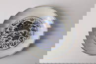 A blue and white &#8216;Dragon&#8217; dish, Guangxu Period, Qing Dynasty