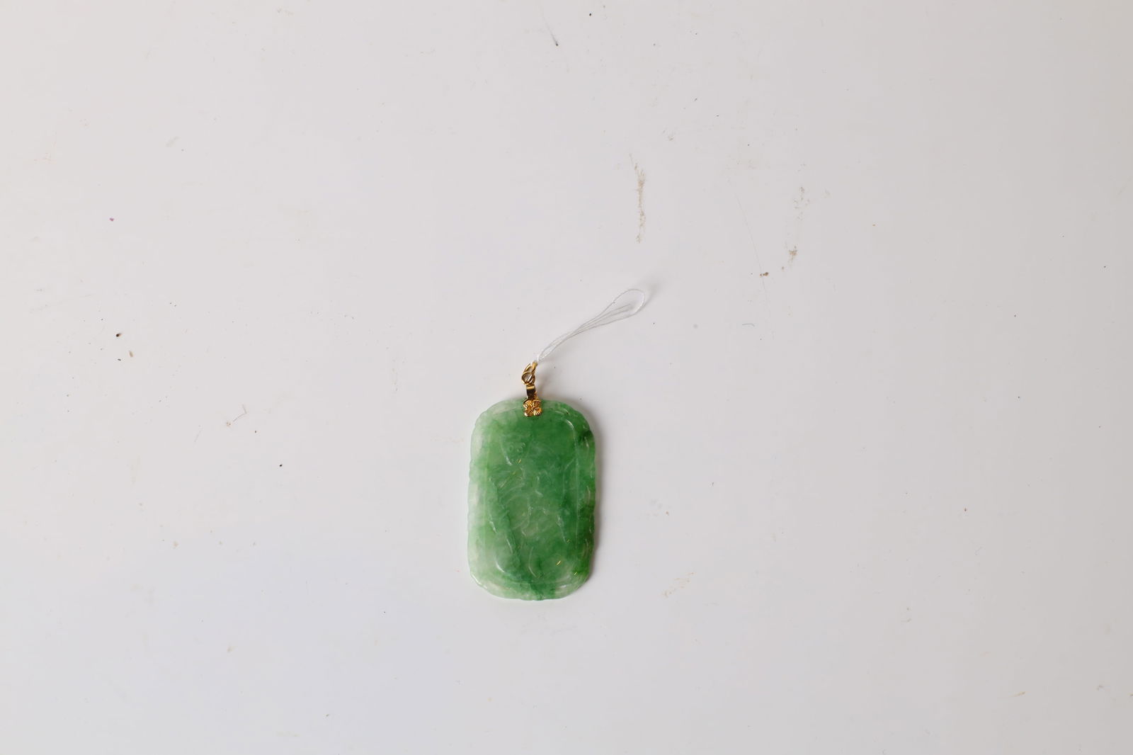 Jadeite Plaque with Hong Fu Qi Tian: Dimensions: 2" (5cm) H翡翠牌（洪福齐天）