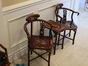 Set of threemother-of-pearl chairs