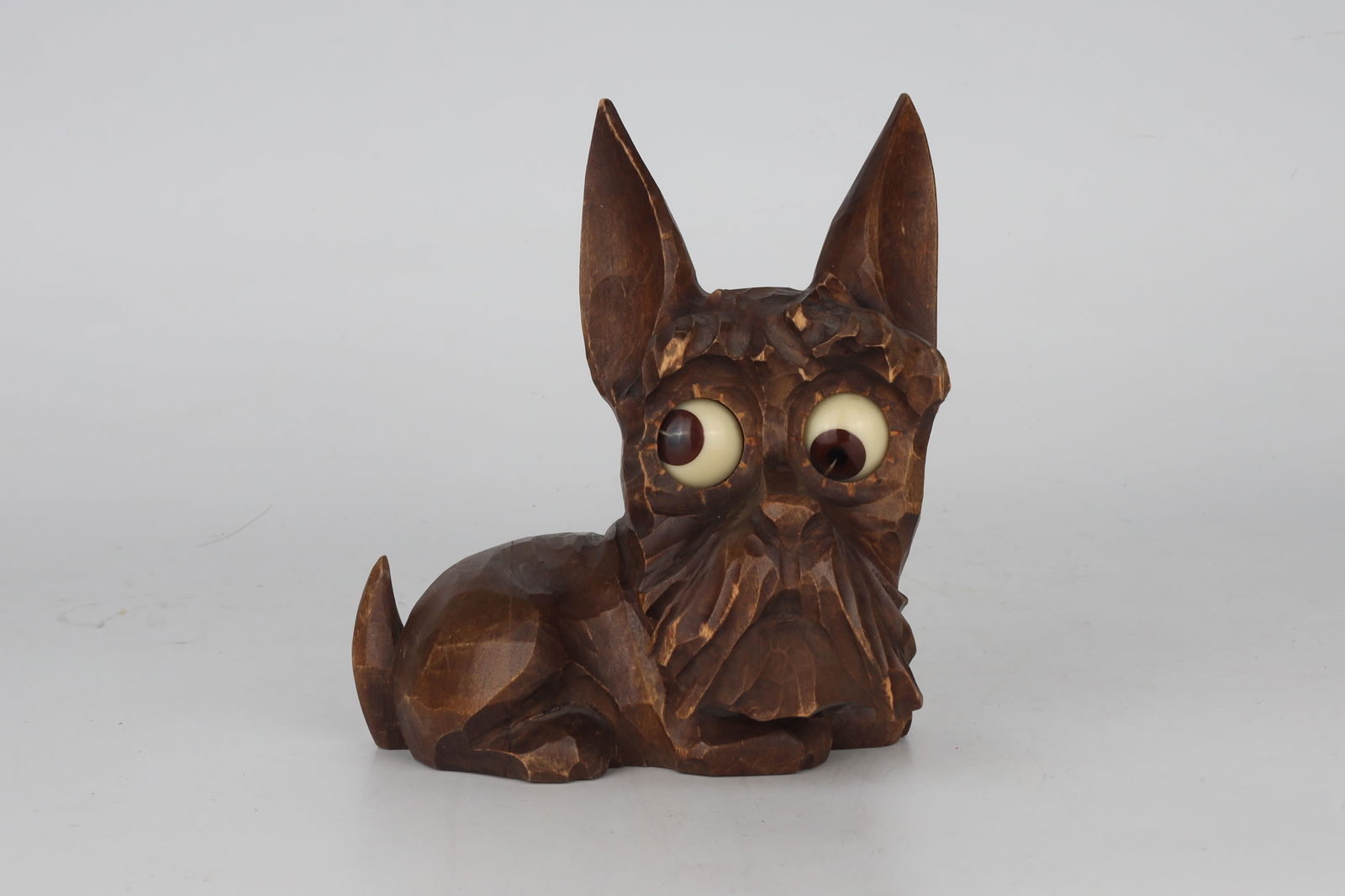 Rotating Eye Oswald Carved Dog Clock: Oswald Rotating Eye Carved Dog Clock