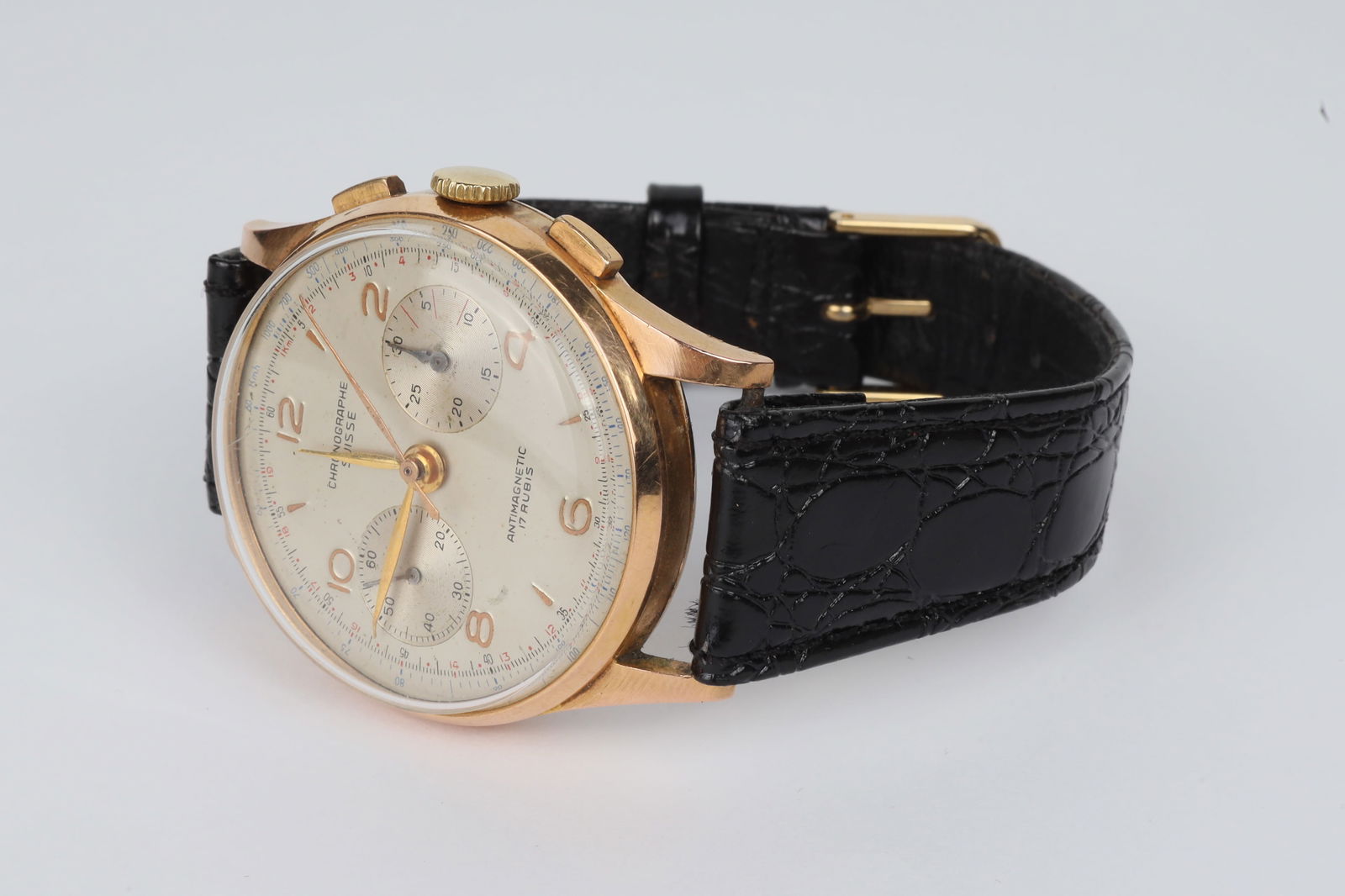 Suisse Chronographe 18K Gold Watch (1 of 6)