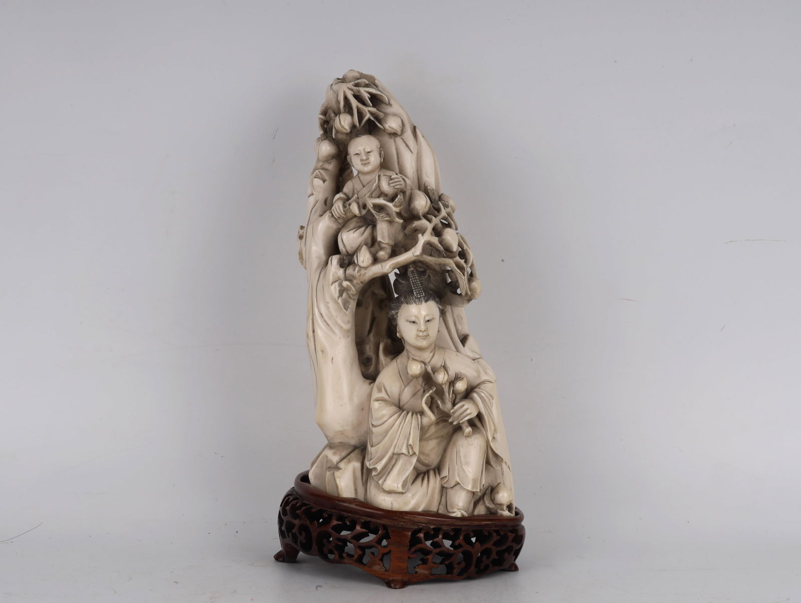 Carved Bone Mother and Child Figure China 20th Century (1 of 4)