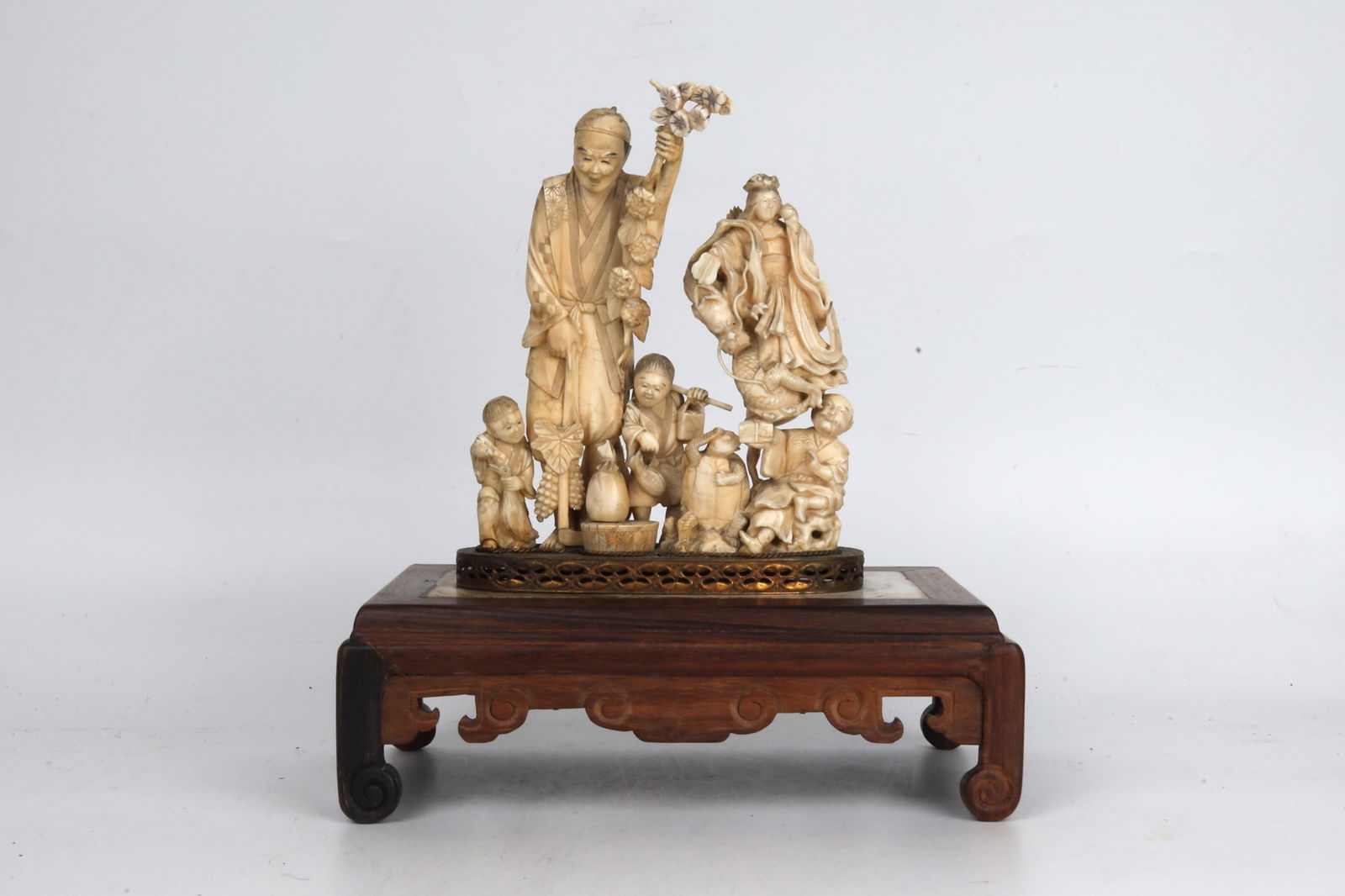 Carved Bone Group Figure Ornament Japan 19th Century (1 of 4)