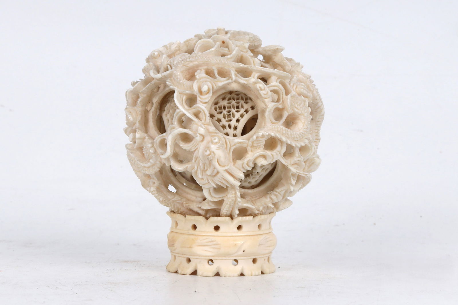 Carved Bone Puzzle Ball Ornament China 20th Century (1 of 3)