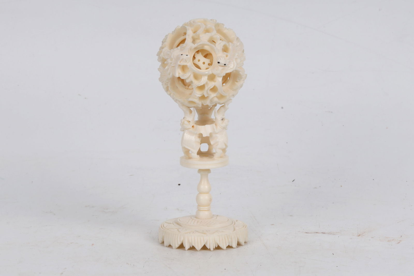 Carved Bone Puzzle Ball Ornament China 20th Century (1 of 2)
