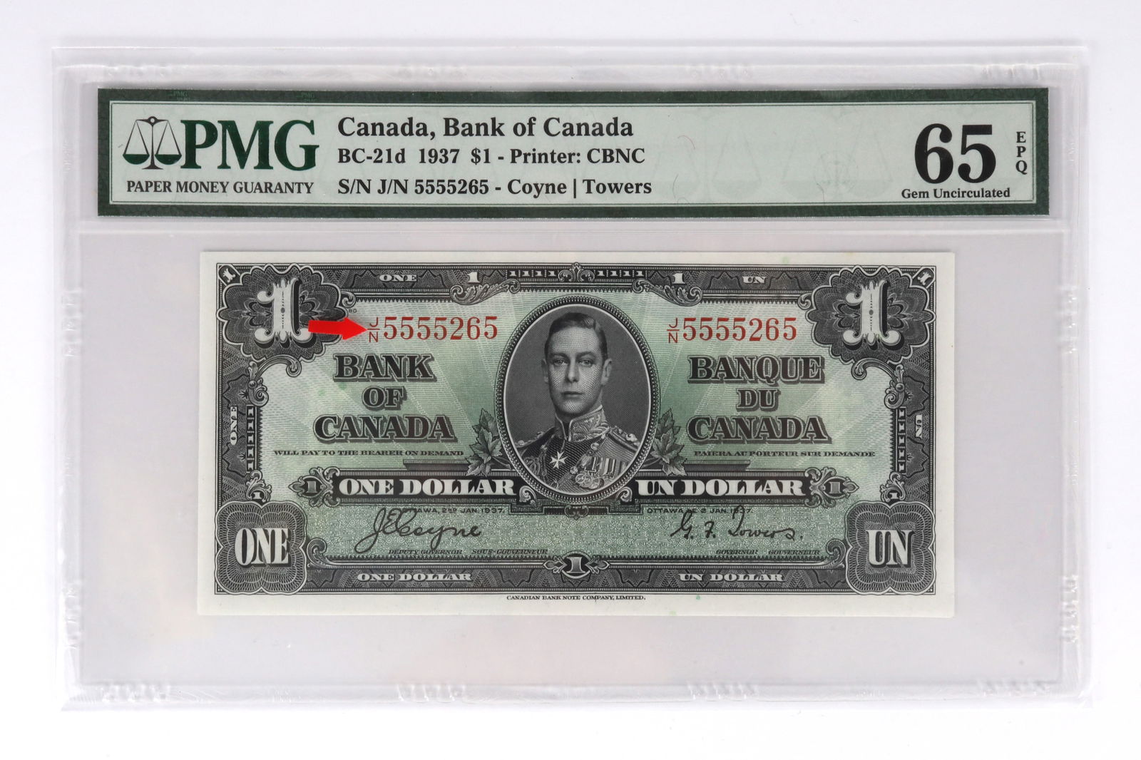 1937 Canada 1 Dollar Banknote (1 of 4)