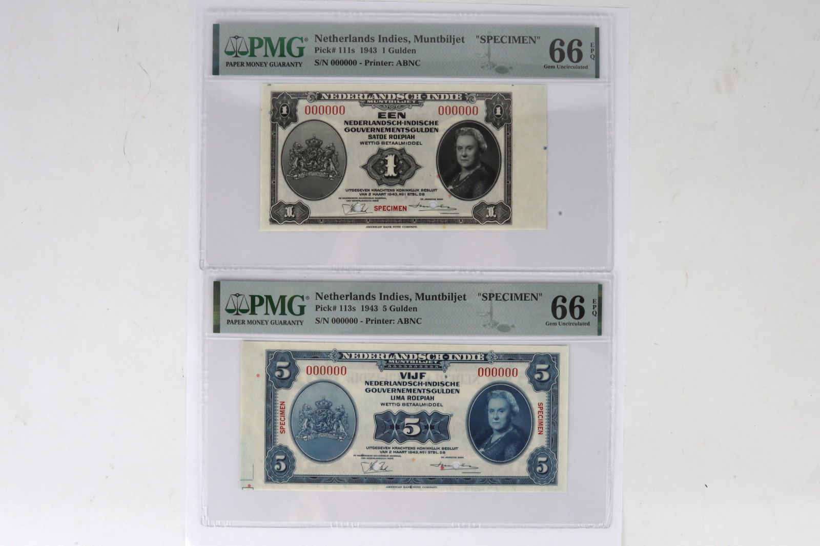 1943 Netherlands Indies Specimen Notes (1 of 6)