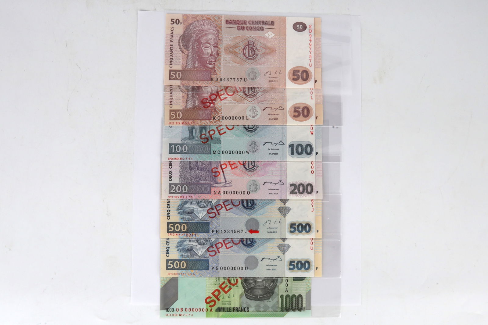 Congolese Franc Specimen Notes (1 of 15)
