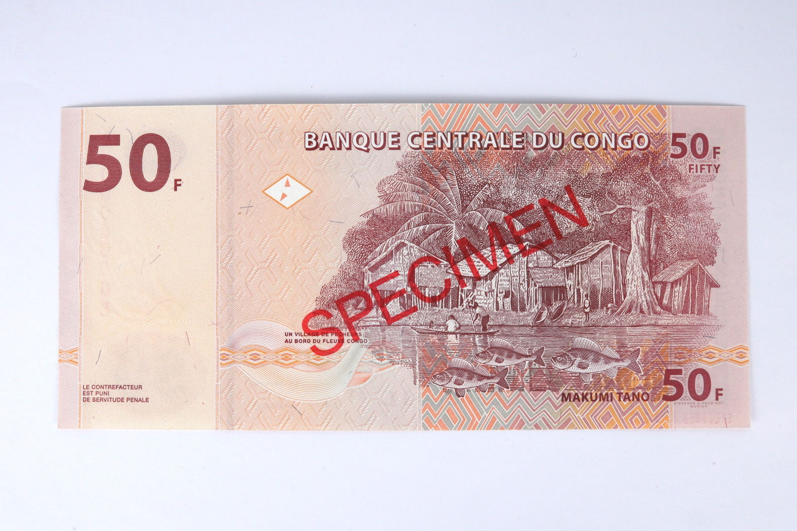 Congolese Franc Specimen Notes - 5