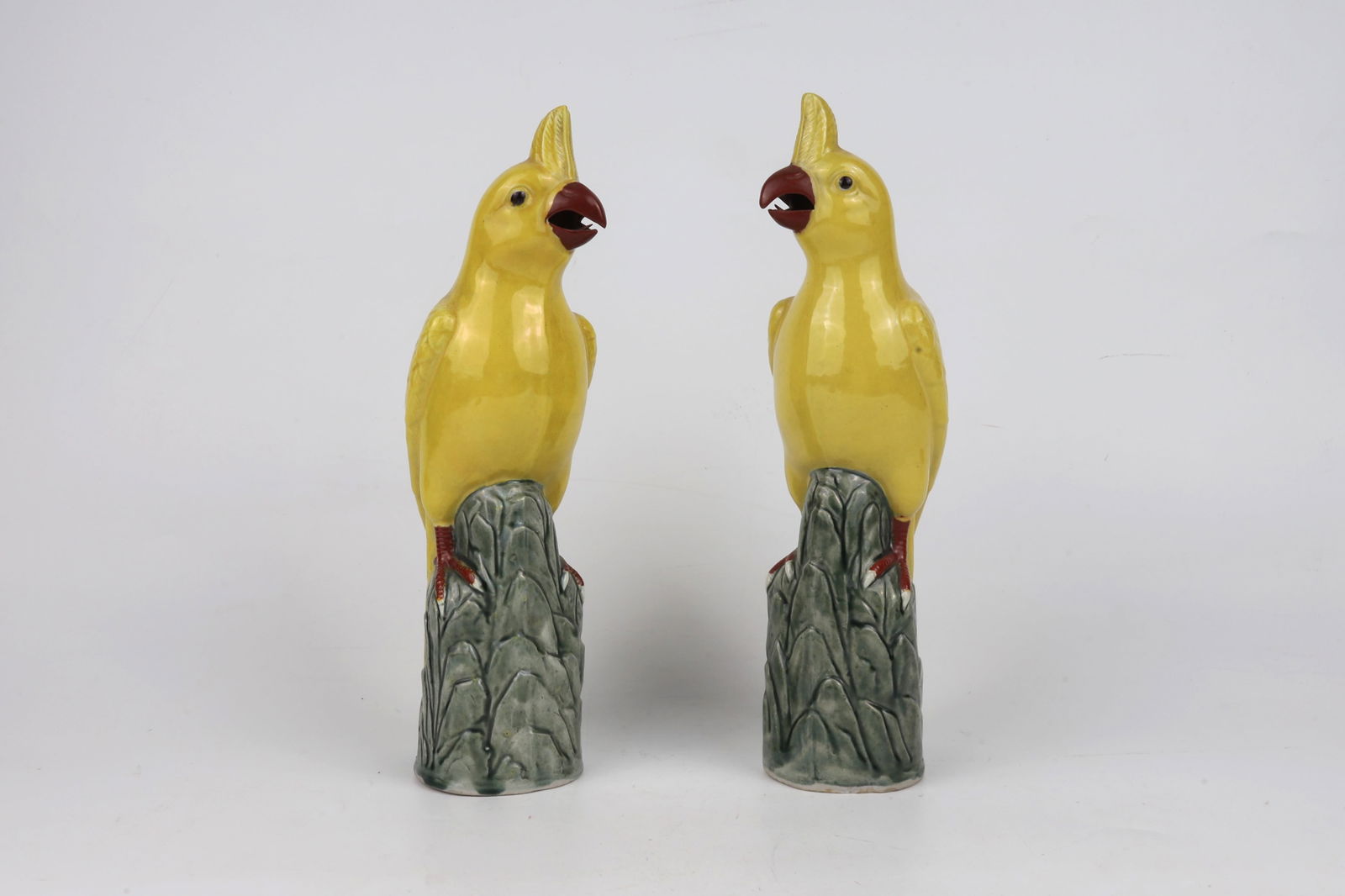 A Pair of Yellow Glazed Parrots China 20th Century (1 of 3)