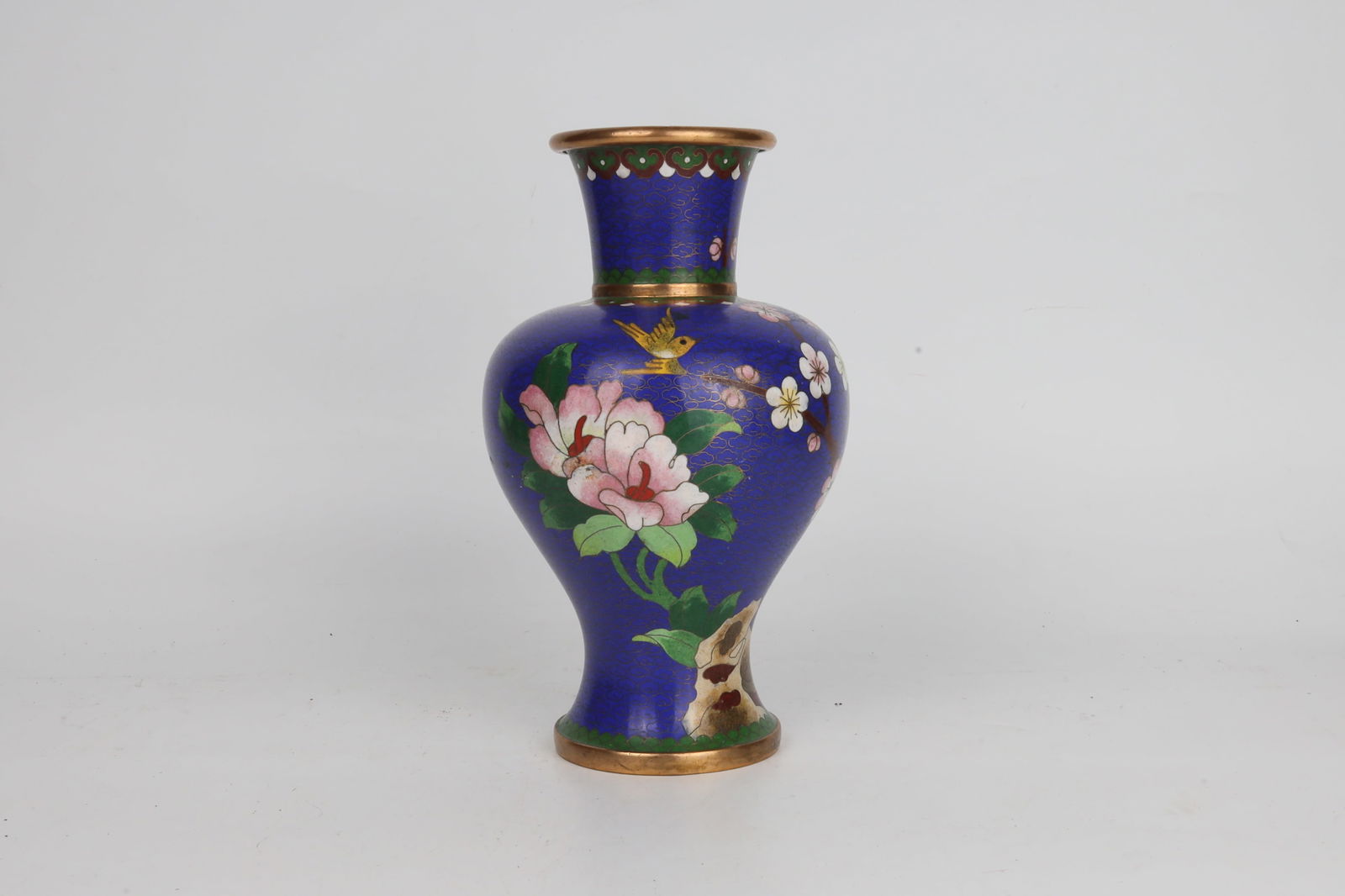 Cloisonné Vase with Flowers and Birds China 20th Century (1 of 4)