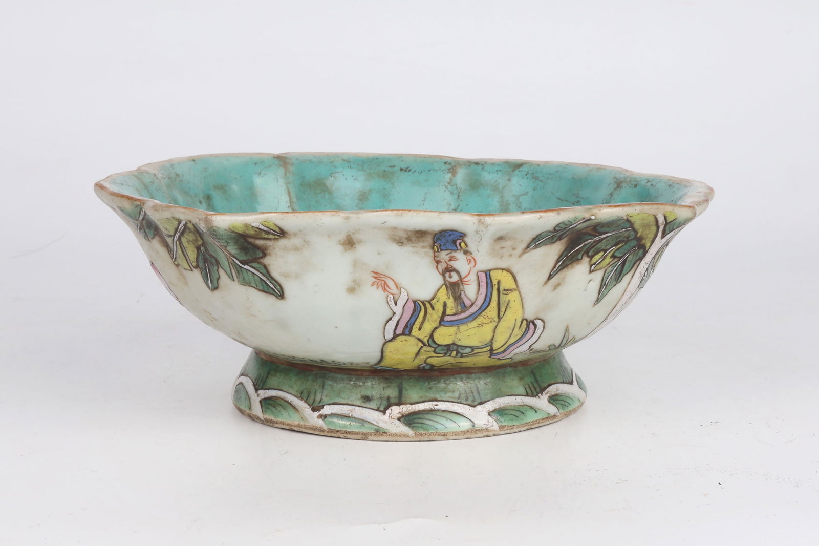 Famille Rose Figural Bowl China 19th Century (1 of 6)