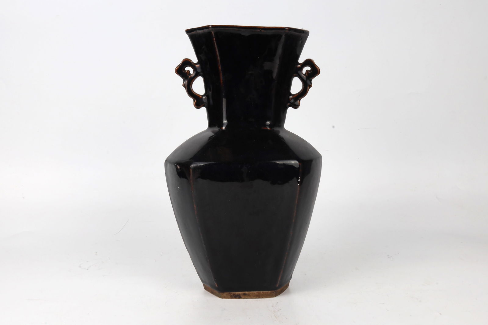 Black Glazed Twin Handle Vase China 19th Century (1 of 5)