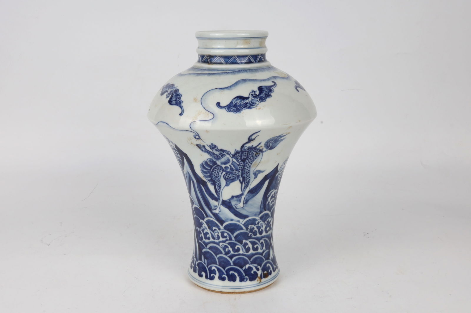 Blue and White Qilin Pattern Vase China 20th Century (1 of 4)