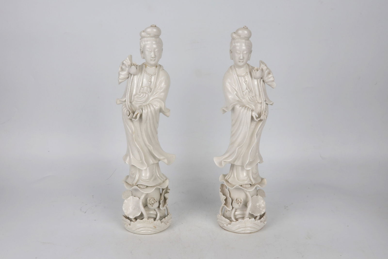 A Pair of White Porcelain Figural Statues China 20th Century (1 of 3)