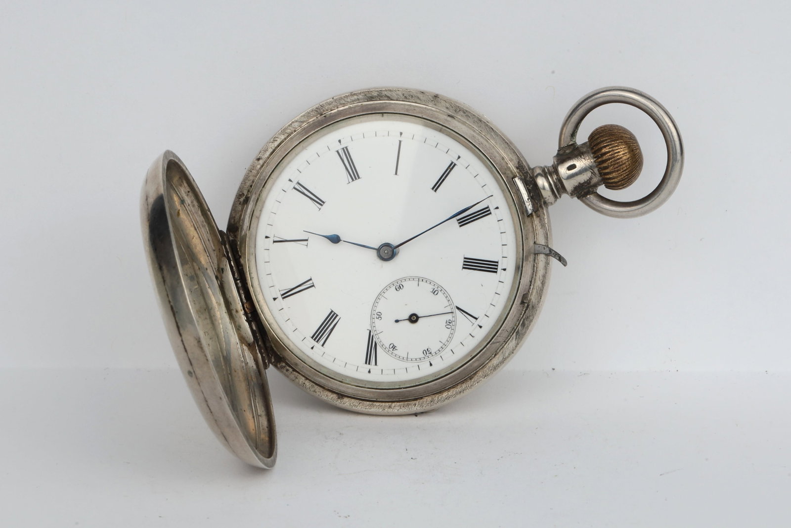 Unbranded Full Hunter Silver Case Pocket Watch - 3