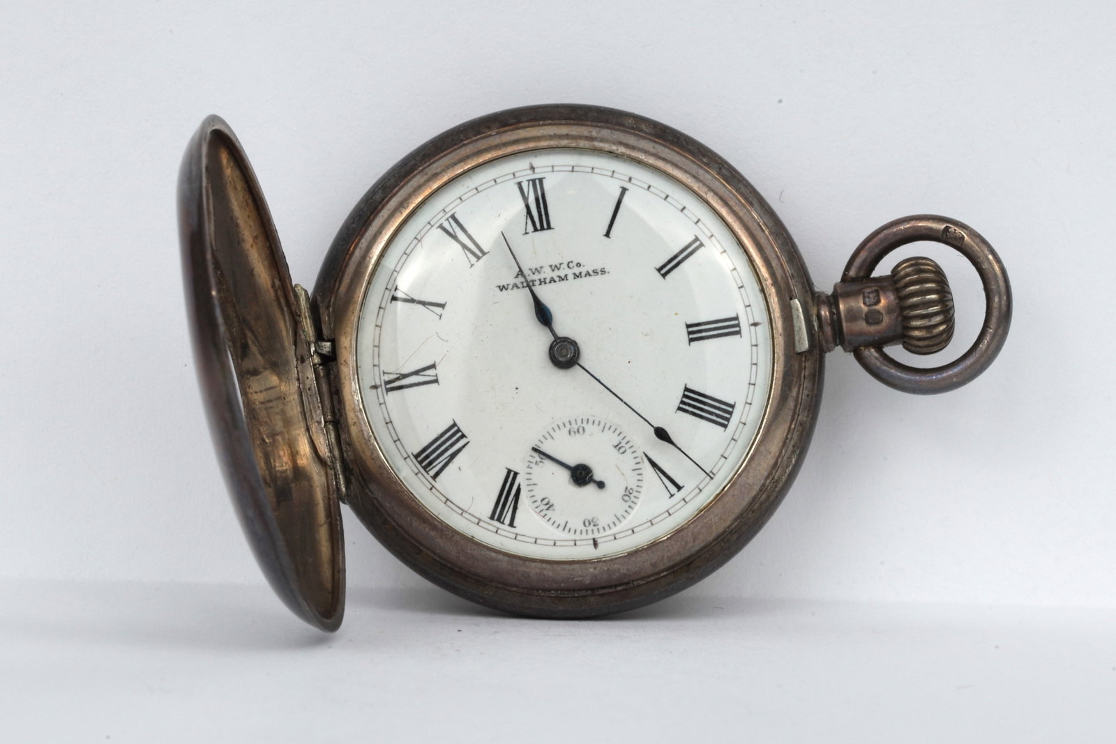 Waltham Half Hunter Silver Case Pocket Watch - 4
