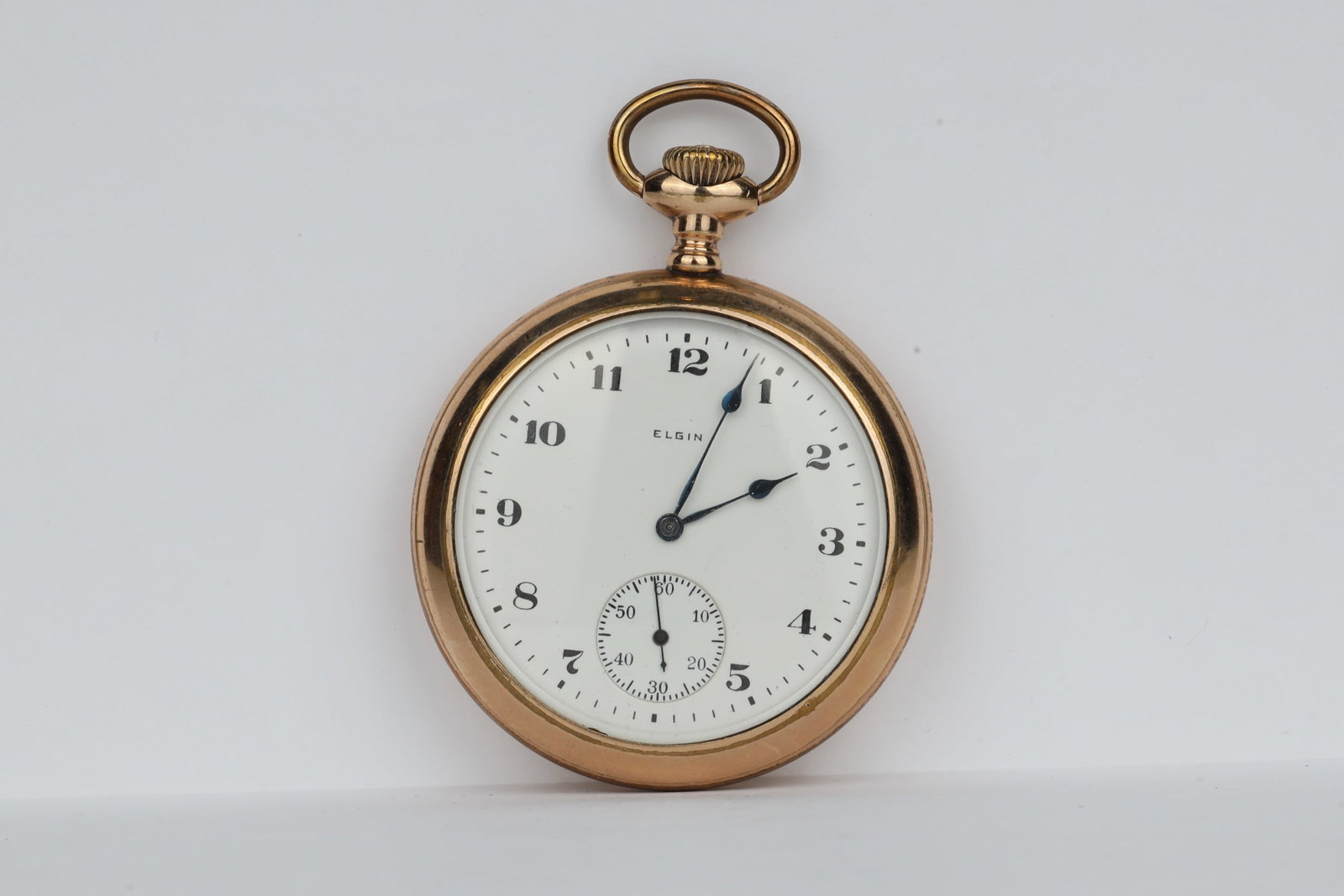Elgin Pocket Watch: Elgin Pocket WatchMovement Serial Number: 22905512Grade: 291Model: 7Estimated Production Date: 1920Size: 16sJewels: 7jMovement Setting: PendantWind Mechanism: PendantCase Metal: Gold