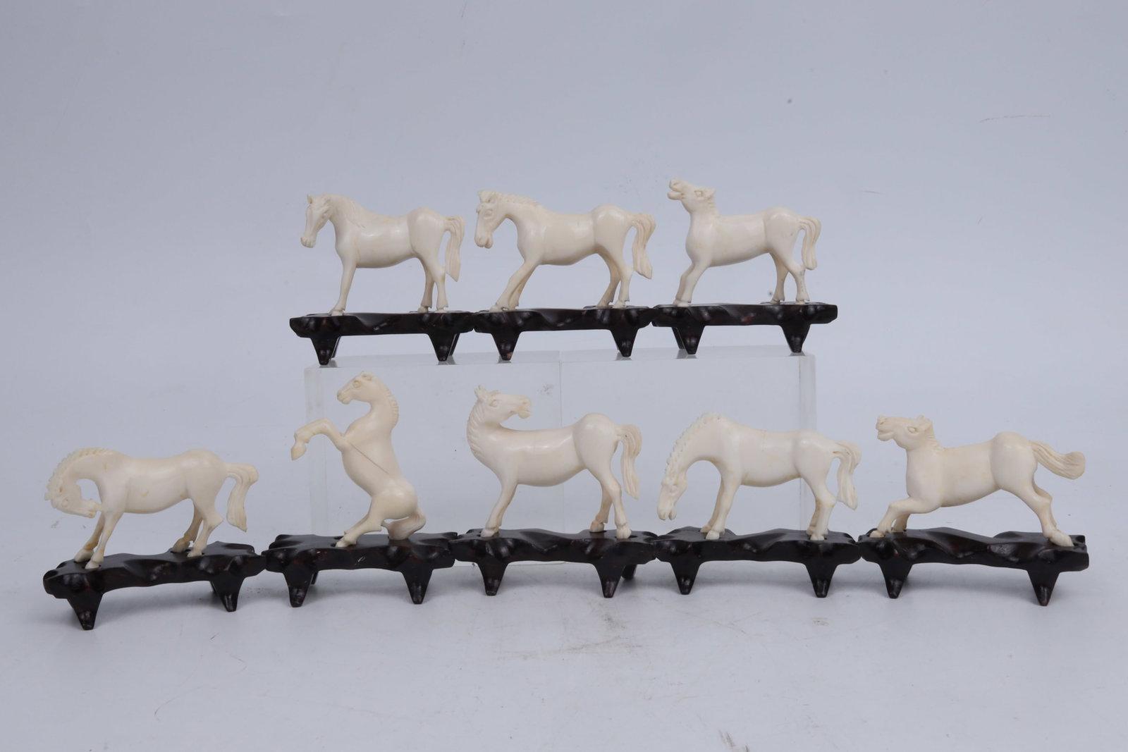 A Set of Carved Bone Horses China 20th Century (1 of 10)