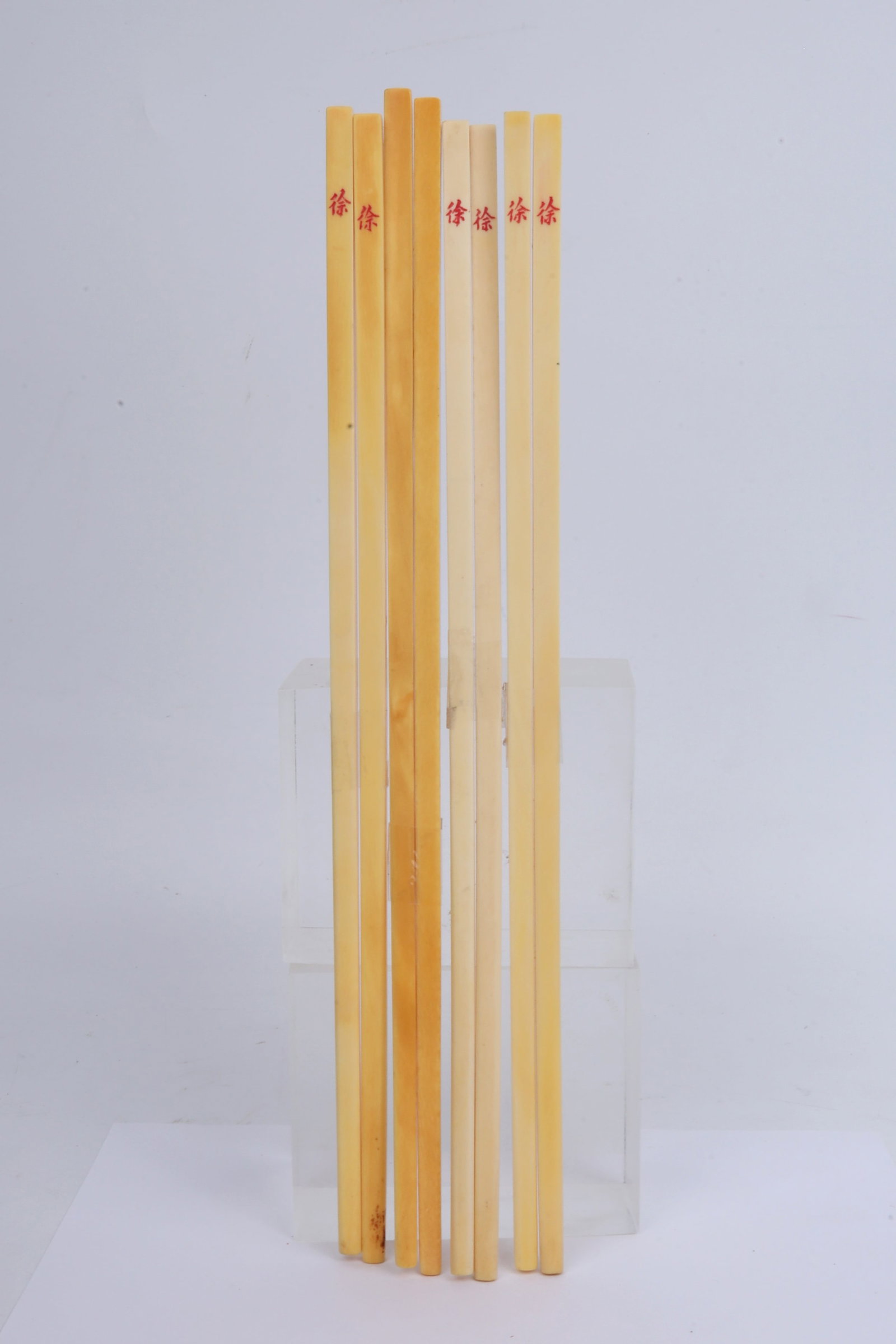 Four Pairs of Carved Bone Chopsticks China 20th Century: Four Pairs of Carved Bone Chopsticks China 20th Century Dimensions: 27cm L 20世纪中国骨雕筷子四双