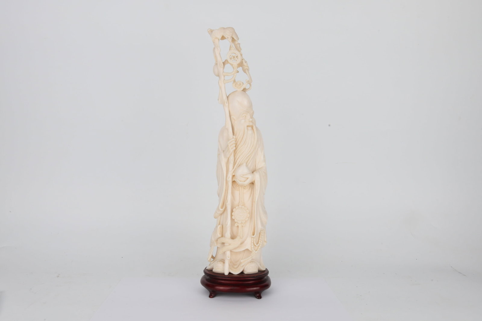 Carved Bone Shoulao Figure China 20th Century (1 of 3)