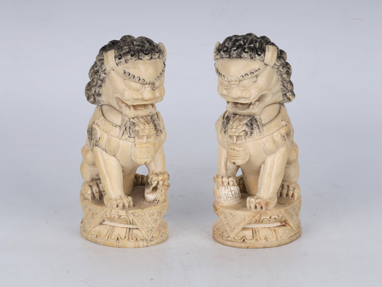 A Pair of Carved Bone Lions China 20th Century (1 of 4)