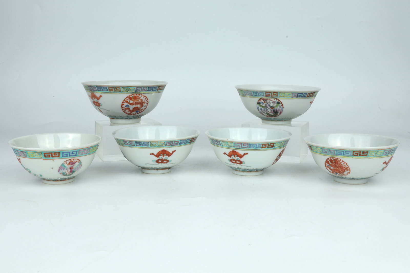 A Set of Six Yuan Siru Mei Porcelain Bowls China 20th Century (1 of 4)