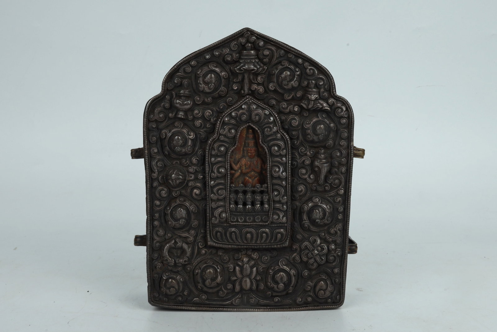 Silver and Copper Ga'u Travel Shrine with Thirteen headed Avalokiteshvara Tibet 18th Century (1 of 9)