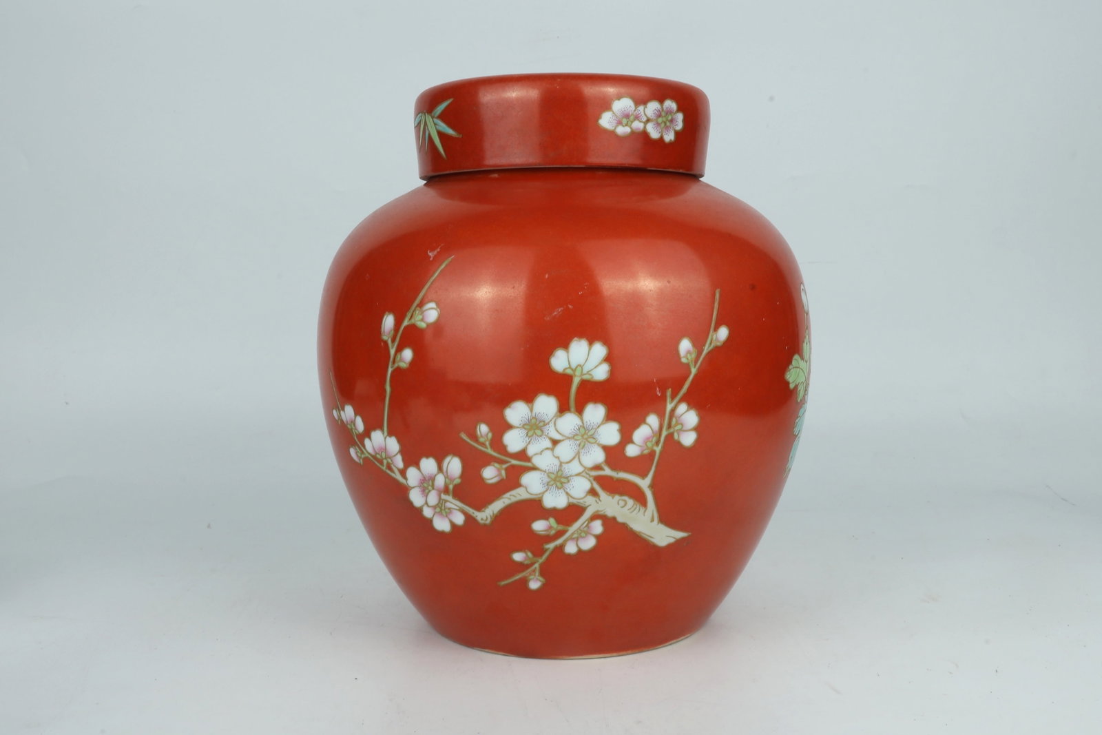 Red Glazed Tea Caddy China 20th Century (1 of 7)