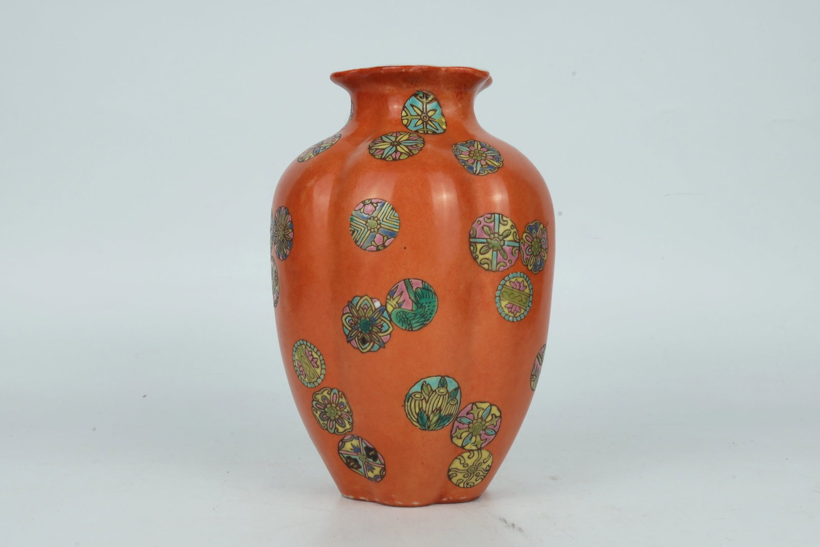 Melon Ribbed Vase China 20th Century (1 of 6)