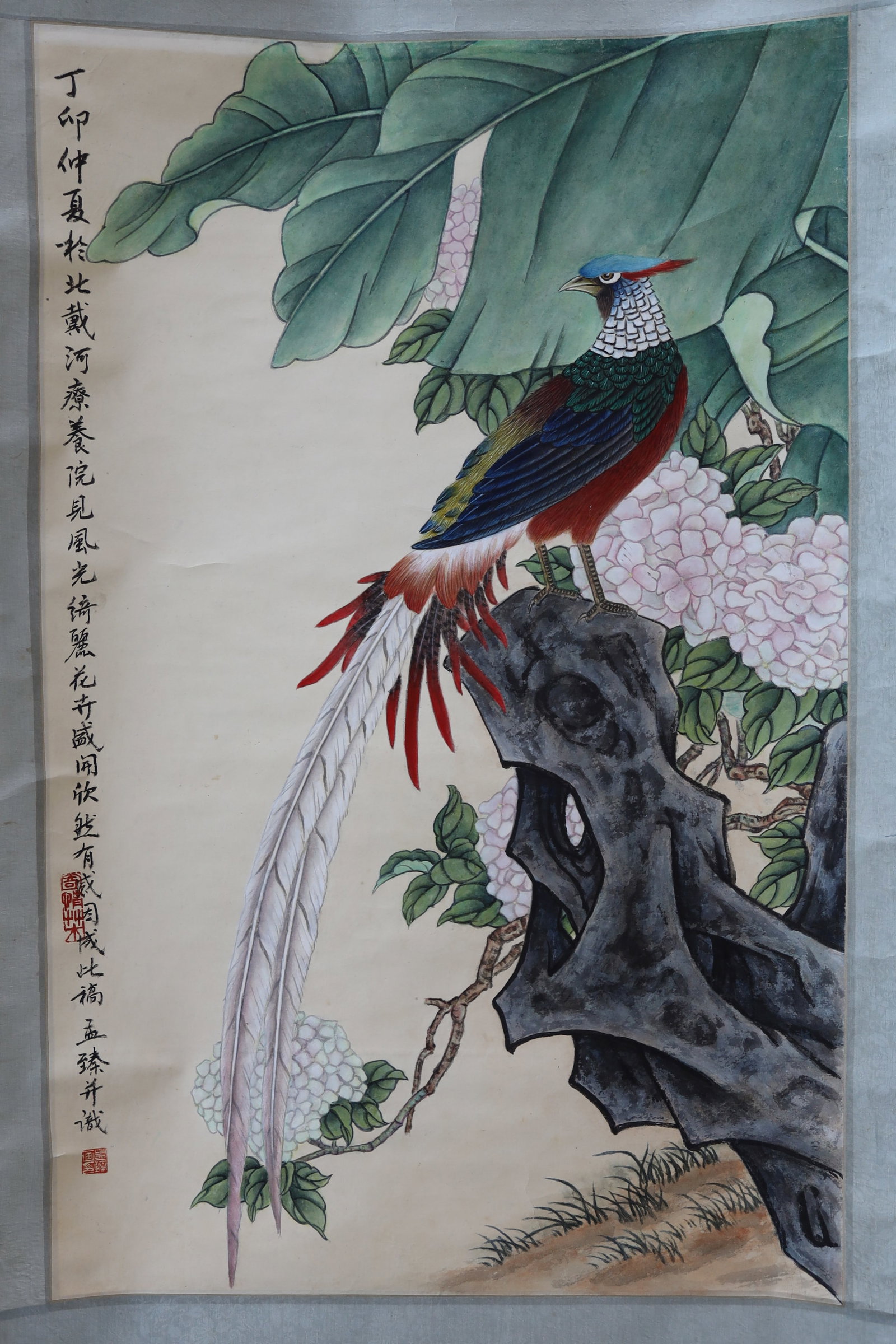 Chinese Flower and Bird Hanging Scroll - 2