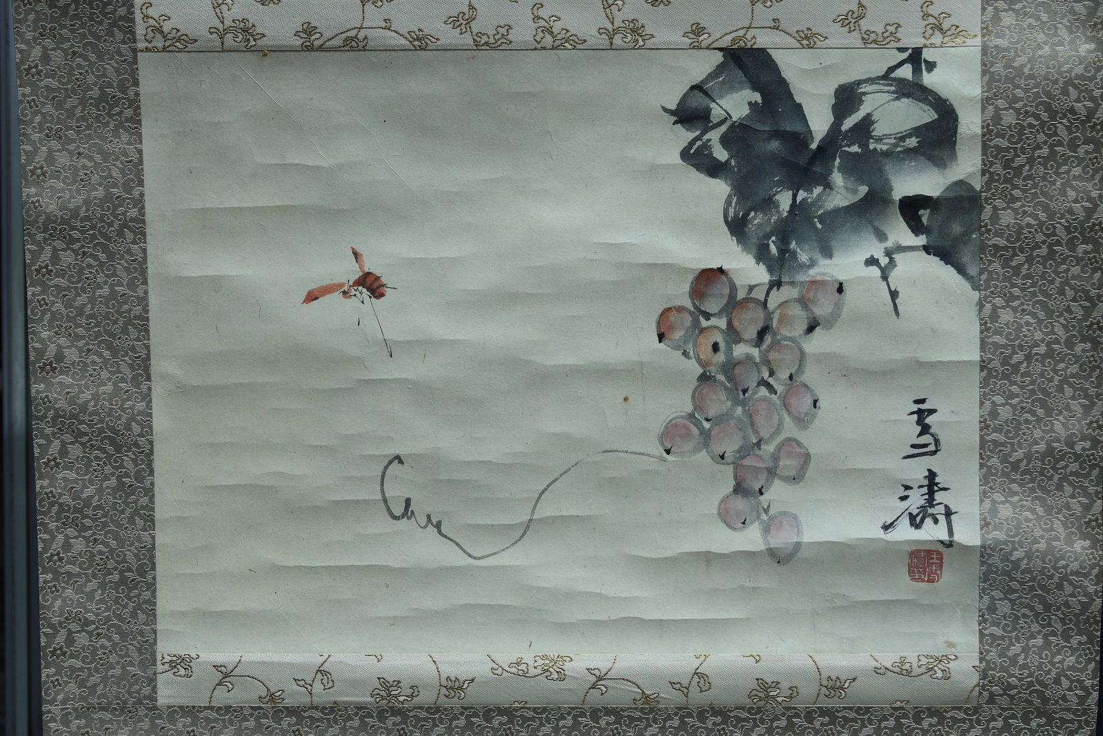 Xue Tao Grapes Hanging Scroll - 2