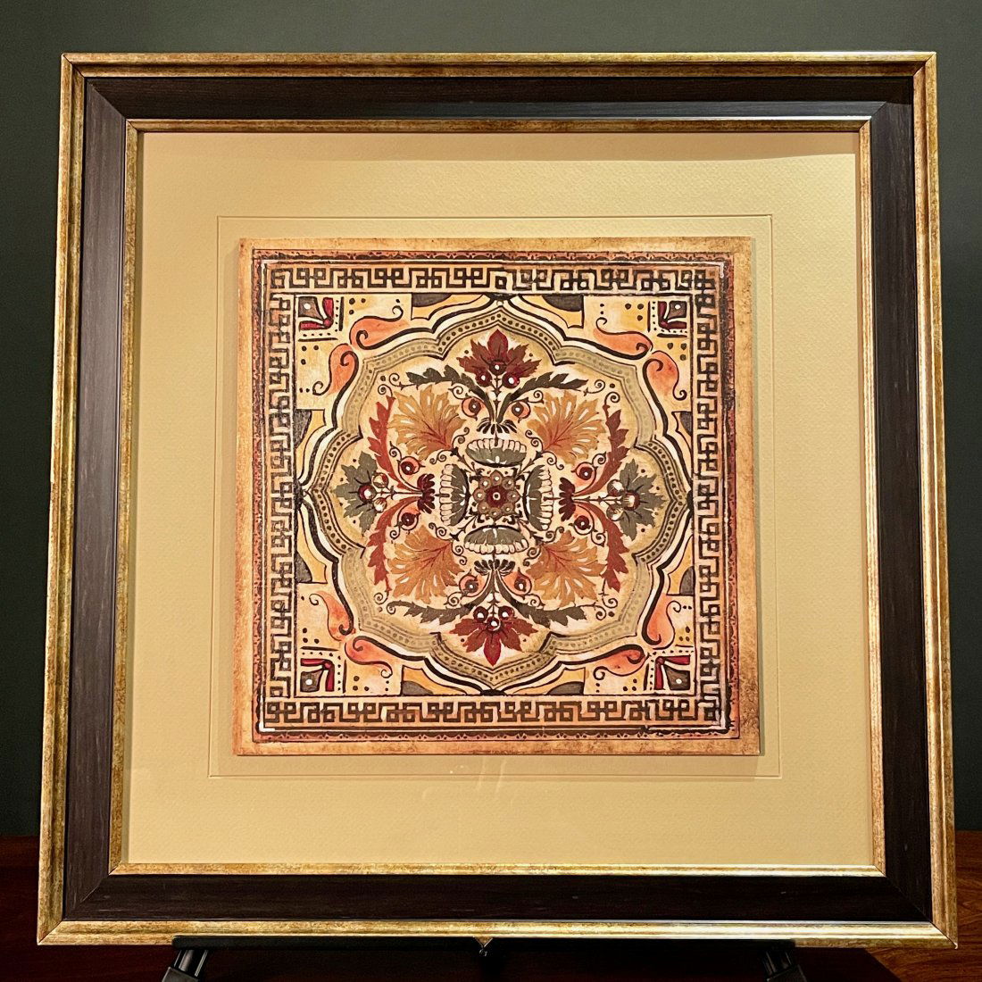 Custom Framed Tuscan Style Medallion Tile Art Print (1 of 5)